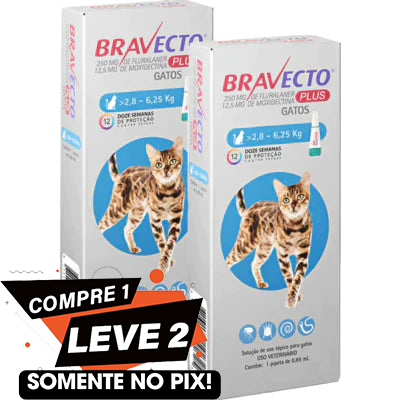 Antipulgas MSD Bravecto Transdermal Plus para Gatos de 2,8 a 6,25 Kg