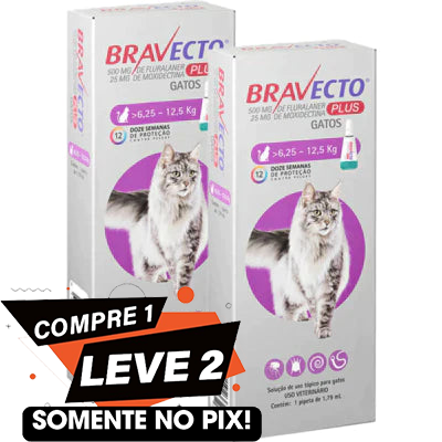 Antipulgas MSD Bravecto Transdermal Plus para Gatos de 6,25 a 12,5 Kg