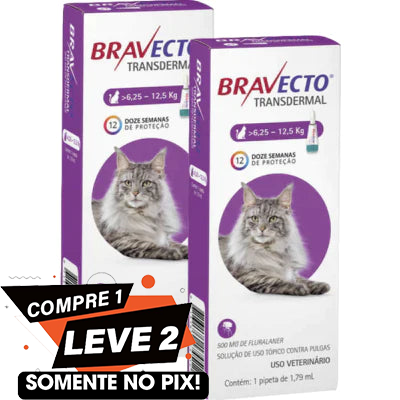 Antipulgas MSD Bravecto Transdermal para Gatos de 6,25 a 12,5 Kg